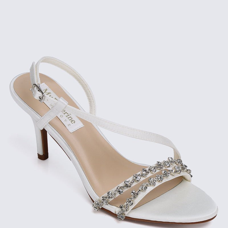 Angeline Comfy Heels In Ivory - myballerine