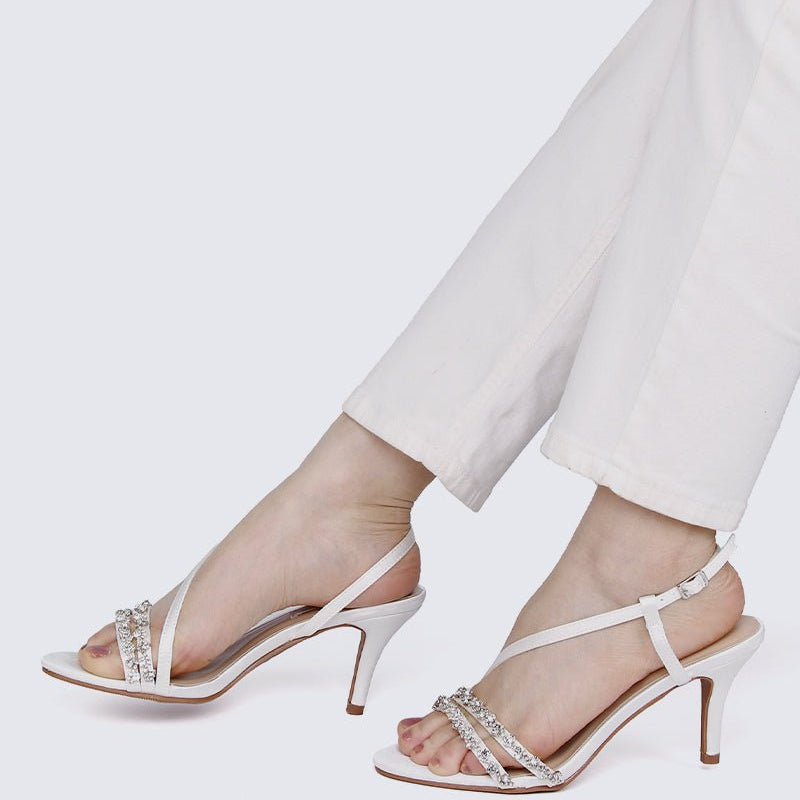 Angeline Comfy Heels In Ivory - myballerine