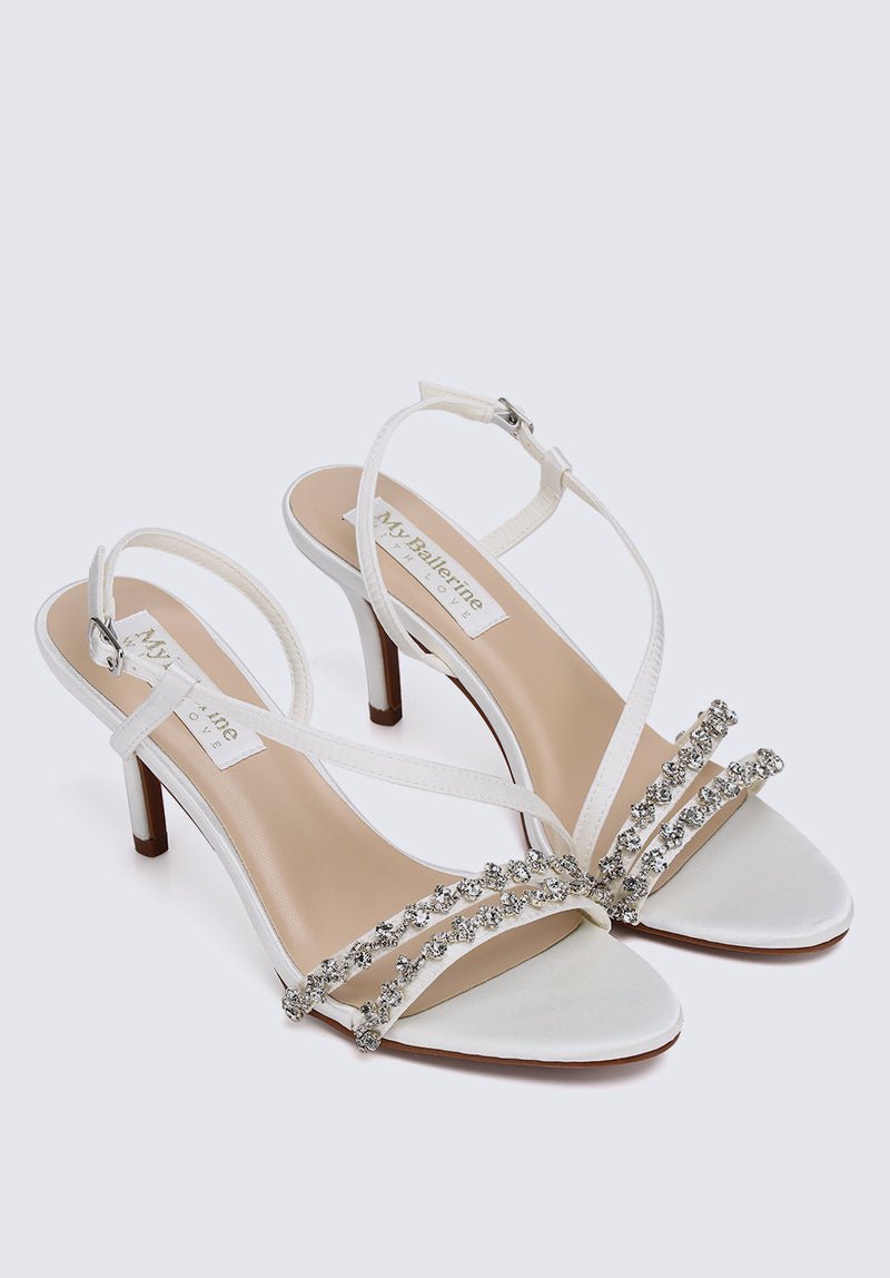 Angeline Comfy Heels In Ivory - myballerine