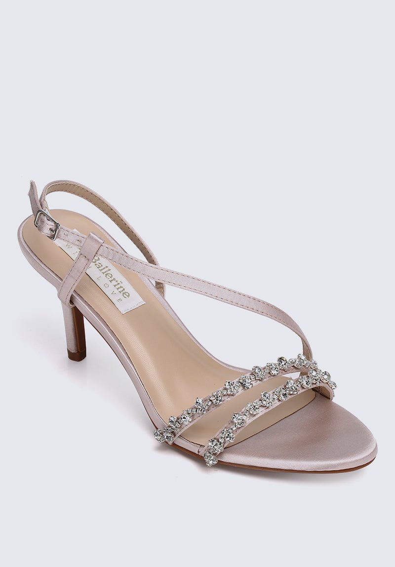 Angeline Comfy Heels In Nude - myballerine