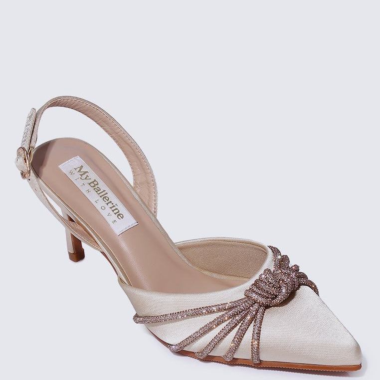 Arielle Comfy Heels In ChampagneShoes - myballerine