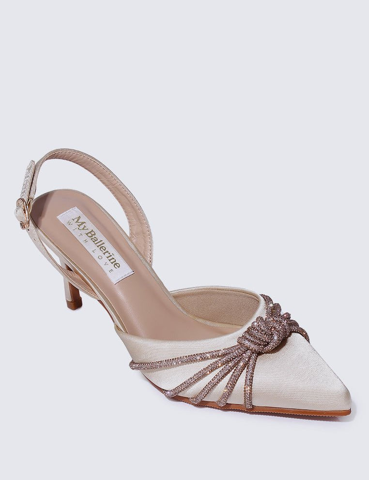 Arielle Comfy Heels In ChampagneShoes - myballerine