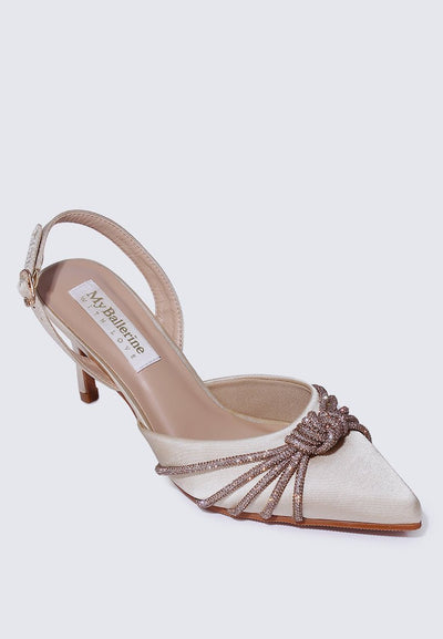 Arielle Comfy Heels In ChampagneShoes - myballerine