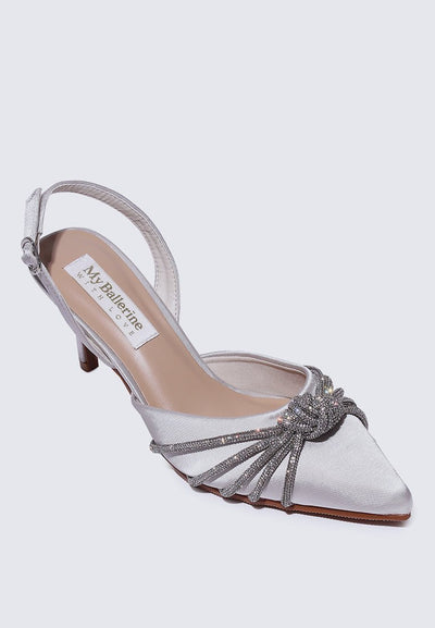 Arielle Comfy Heels In Silver GreyShoes - myballerine