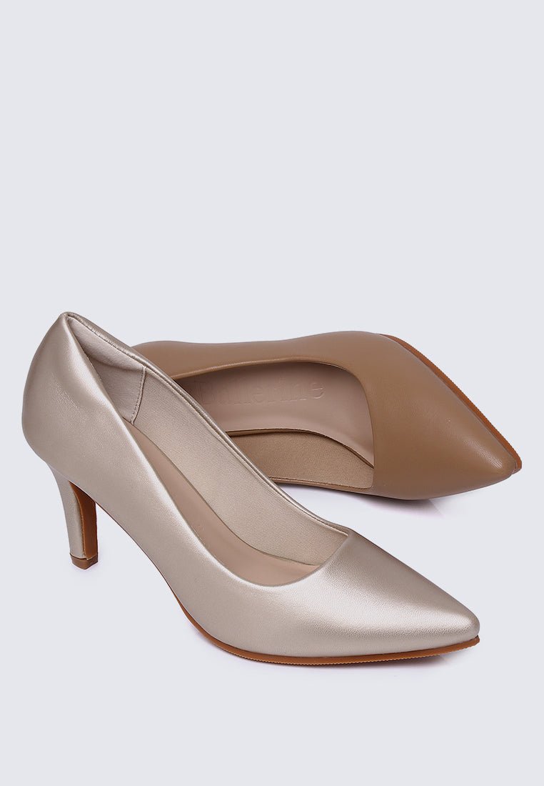 Ashley Comfy Pumps In GoldShoes - myballerine