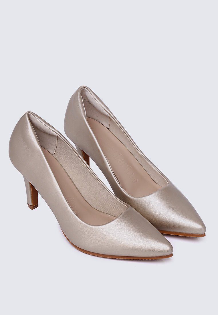 Ashley Comfy Pumps In GoldShoes - myballerine