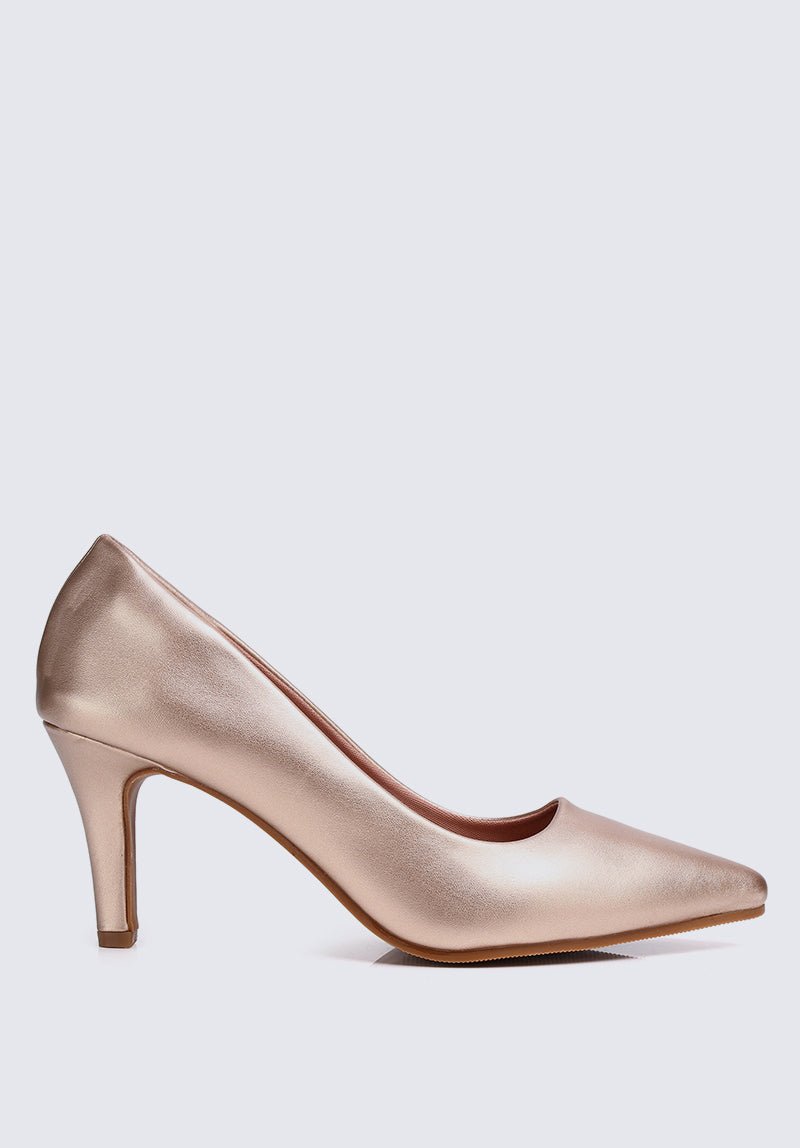 Ashley Comfy Pumps In Rose GoldShoes - myballerine