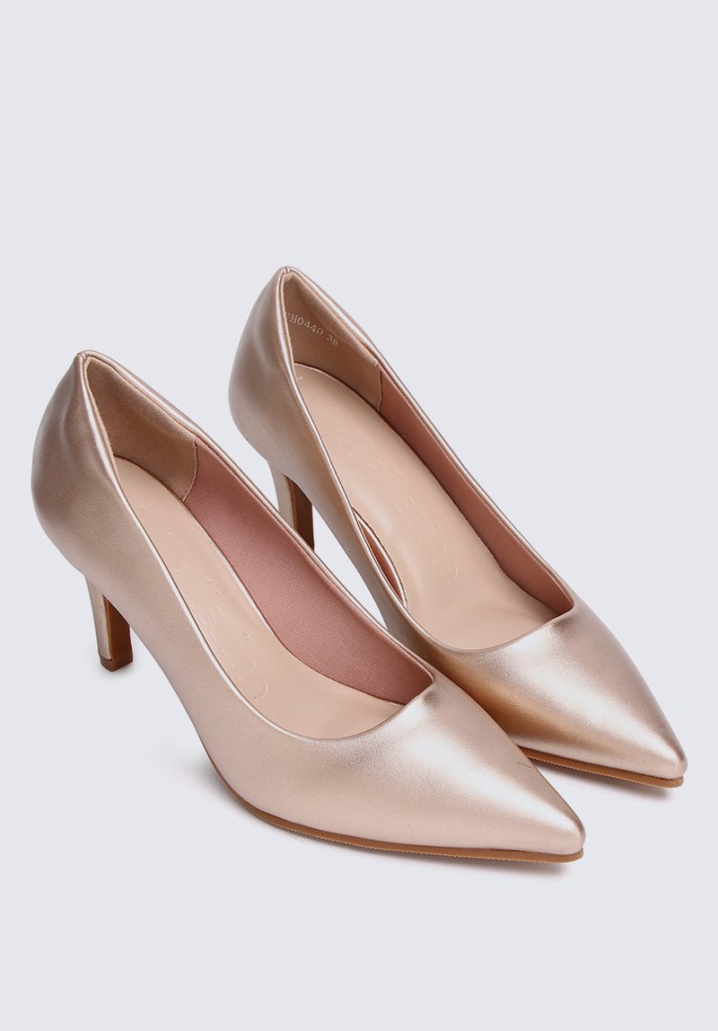 Ashley Comfy Pumps In Rose GoldShoes - myballerine