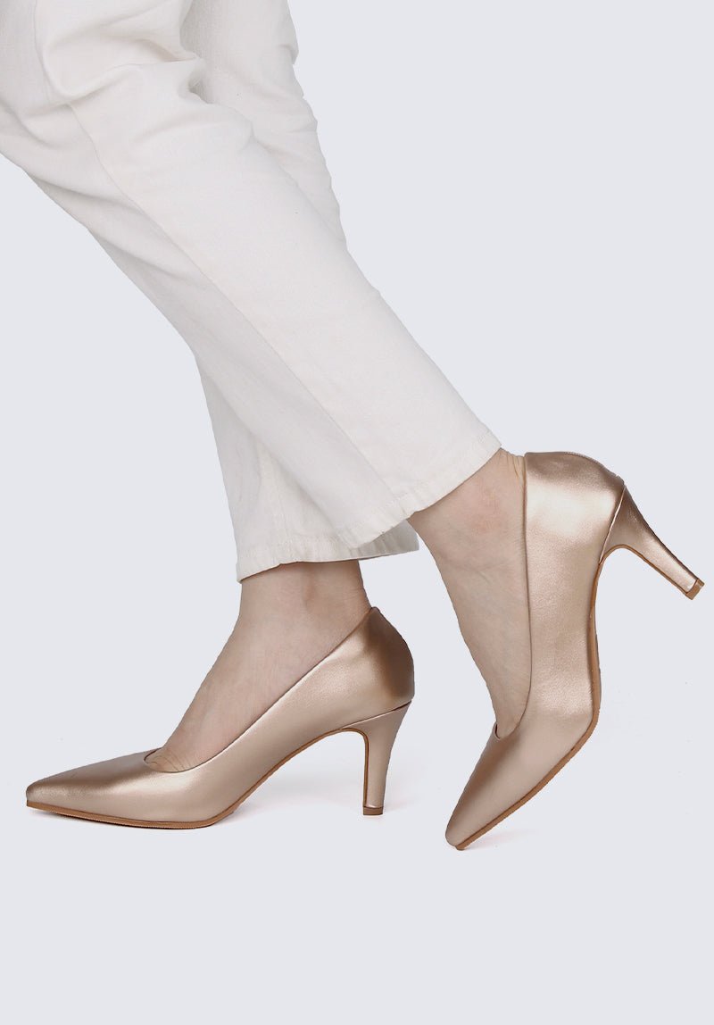 Ashley Comfy Pumps In Rose GoldShoes - myballerine