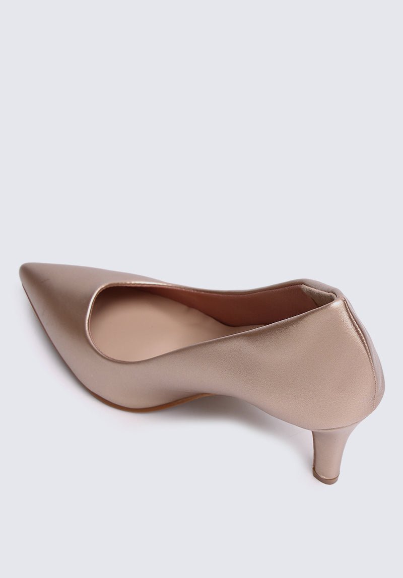 Ashley Comfy Pumps In Rose GoldShoes - myballerine