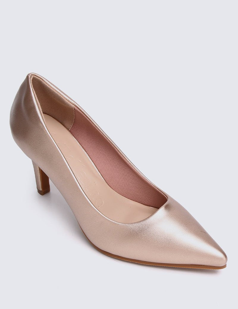 Ashley Comfy Pumps In Rose GoldShoes - myballerine