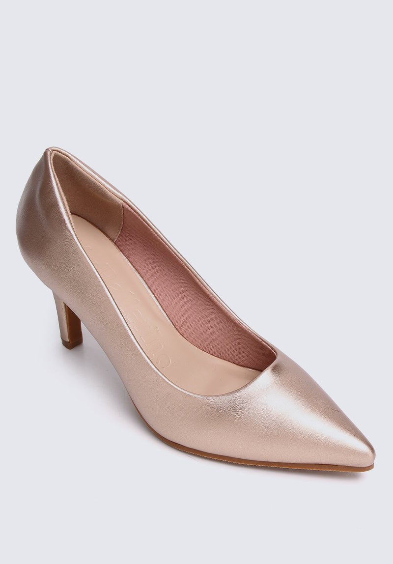 Ashley Comfy Pumps In Rose GoldShoes - myballerine