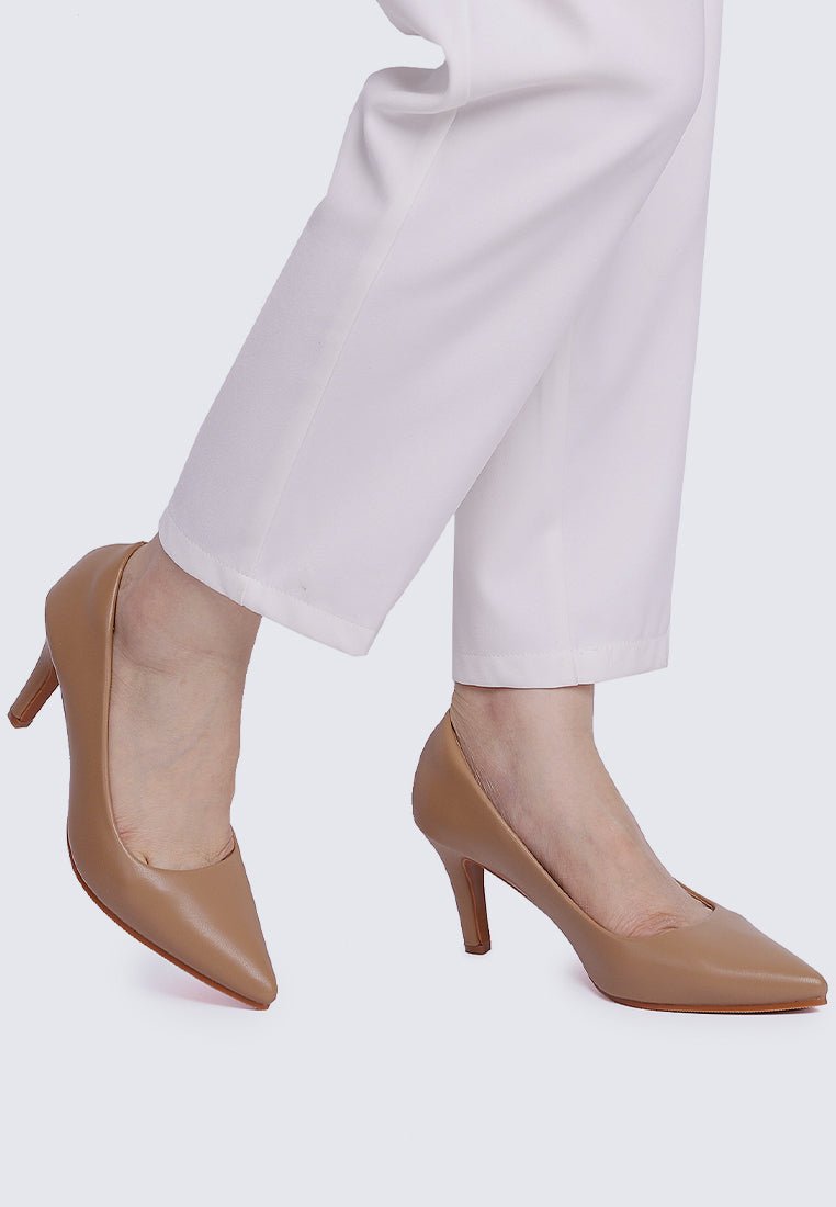 Ashley Comfy Pumps In TanShoes - myballerine