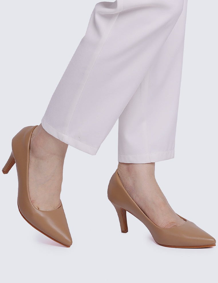 Ashley Comfy Pumps In TanShoes - myballerine