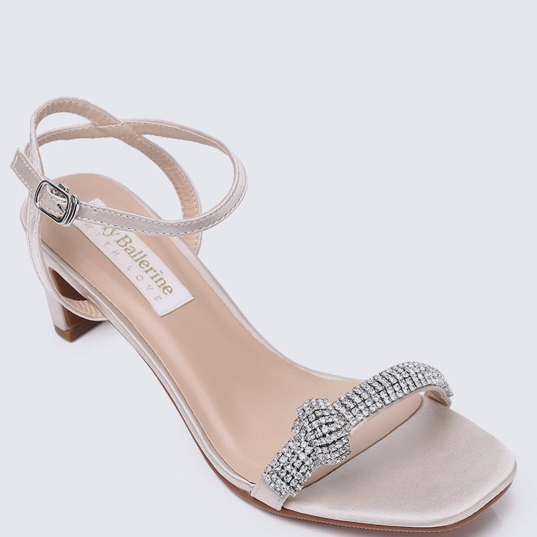 Audrey Comfy Heels In Almond - myballerine