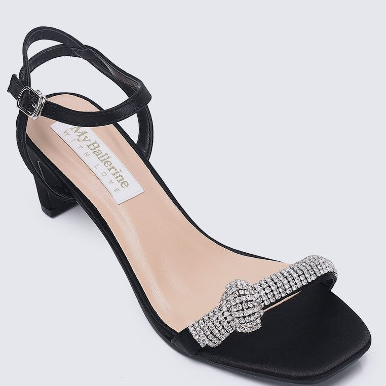 Audrey Comfy Heels In Black - myballerine