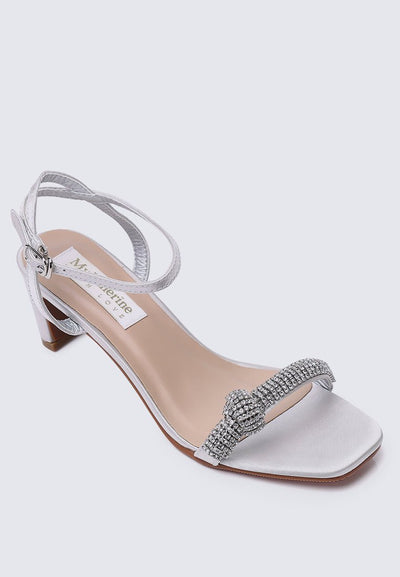 Audrey Comfy Heels In Silver - myballerine