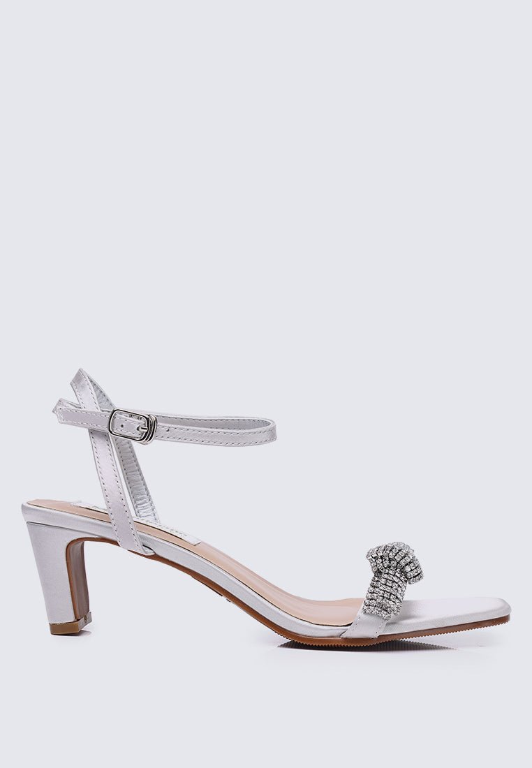 Audrey Comfy Heels In Silver - myballerine