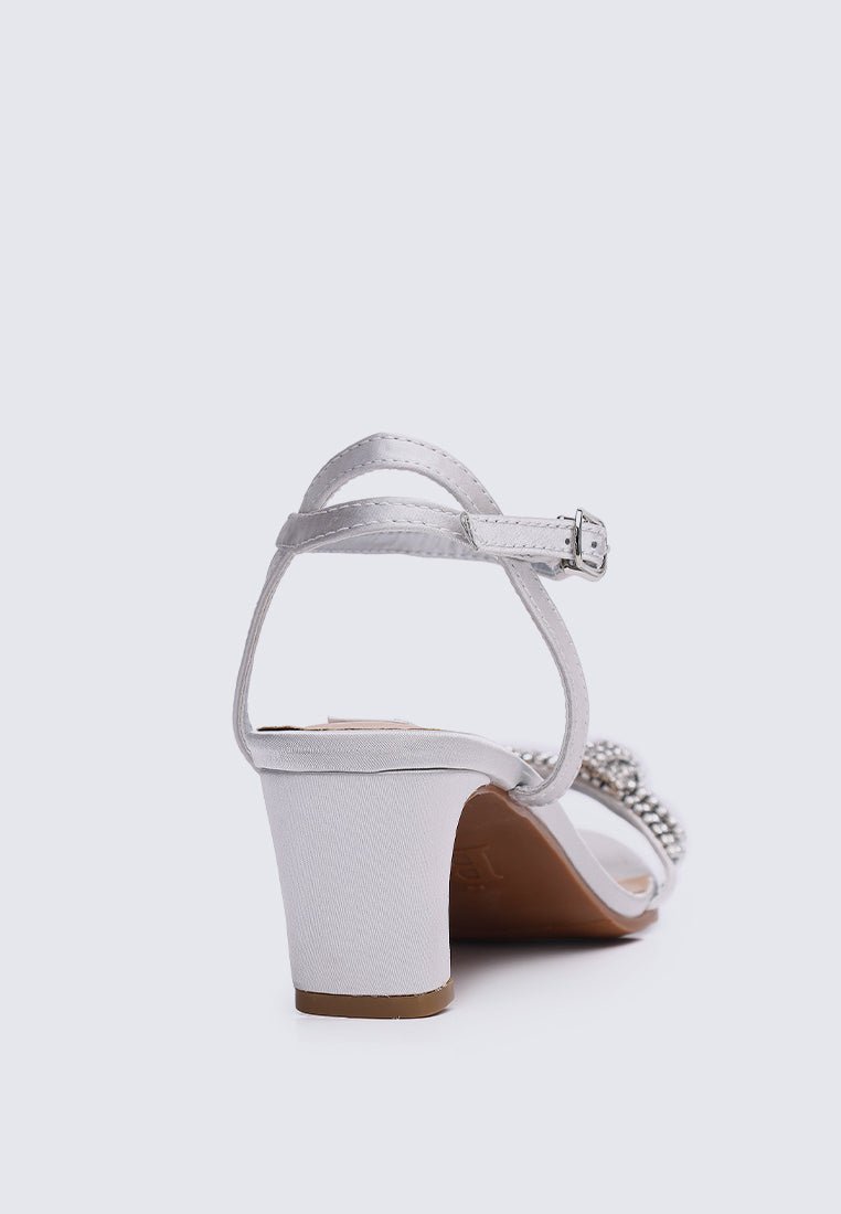 Audrey Comfy Heels In Silver - myballerine