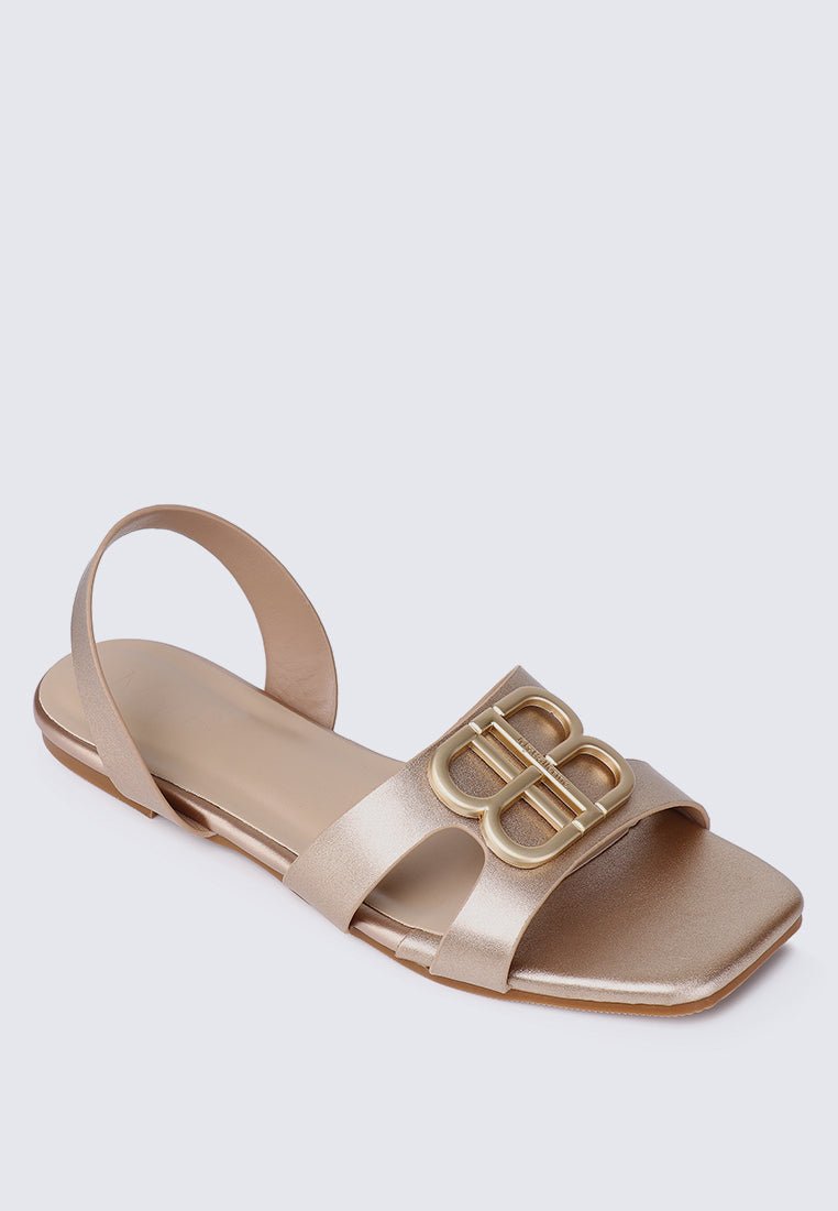 Berenice Comfy Sandals In Rose GoldShoes - myballerine