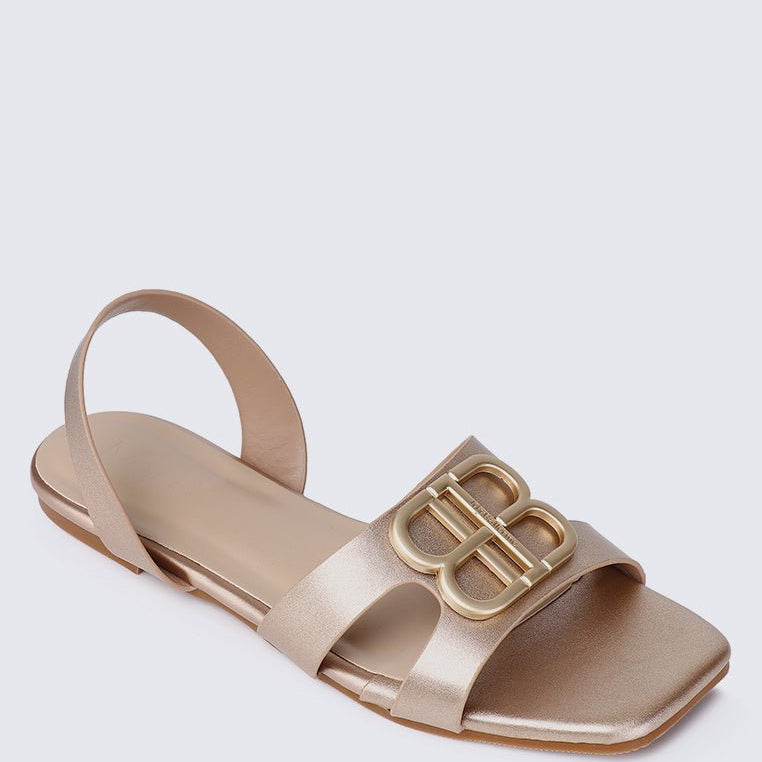 Berenice Comfy Sandals In Rose GoldShoes - myballerine