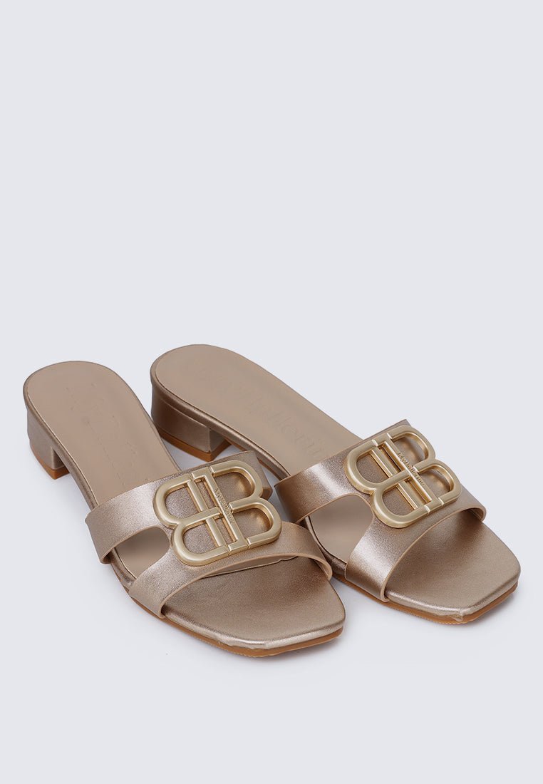 Berorica Comfy Heels In Rose GoldShoes - myballerine