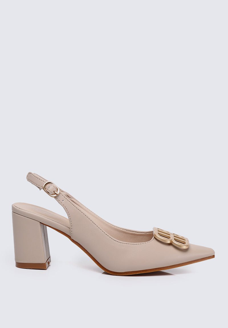 Betsy Comfy Heels In Almond - myballerine