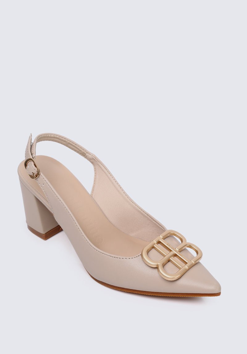 Betsy Comfy Heels In Almond - myballerine