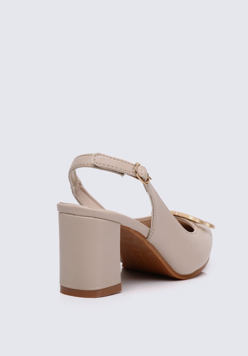 Betsy Comfy Heels In Almond - myballerine