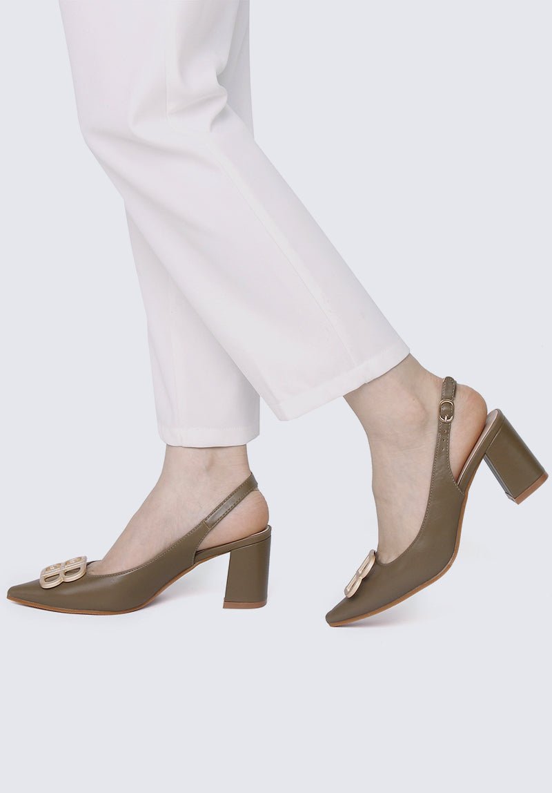 Betsy Comfy Heels In Taupe - myballerine