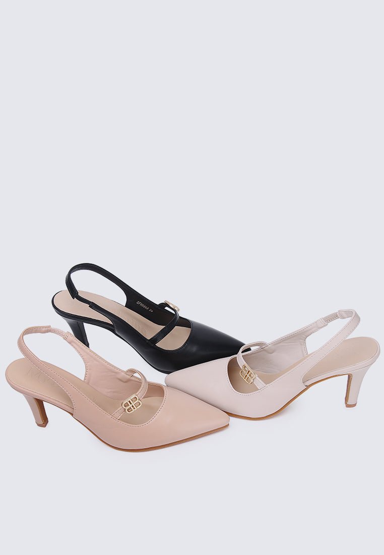 Betty Comfy Heels In Nude Pink - myballerine