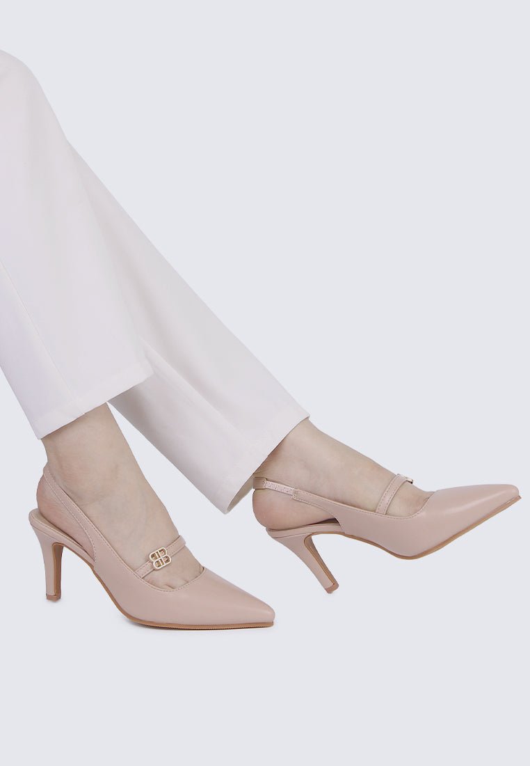 Betty Comfy Heels In Nude Pink - myballerine