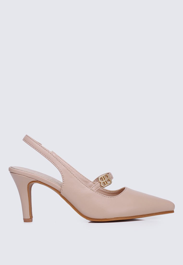 Betty Comfy Heels In Nude Pink - myballerine