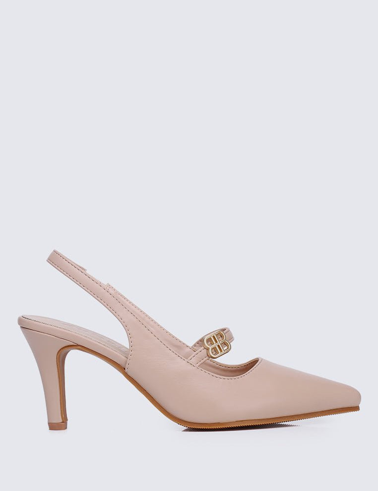 Betty Comfy Heels In Nude Pink - myballerine