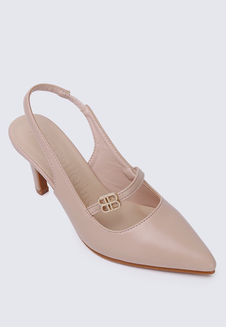 Betty Comfy Heels In Nude Pink - myballerine