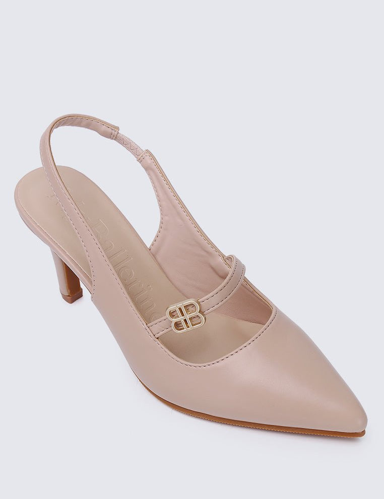 Betty Comfy Heels In Nude Pink - myballerine