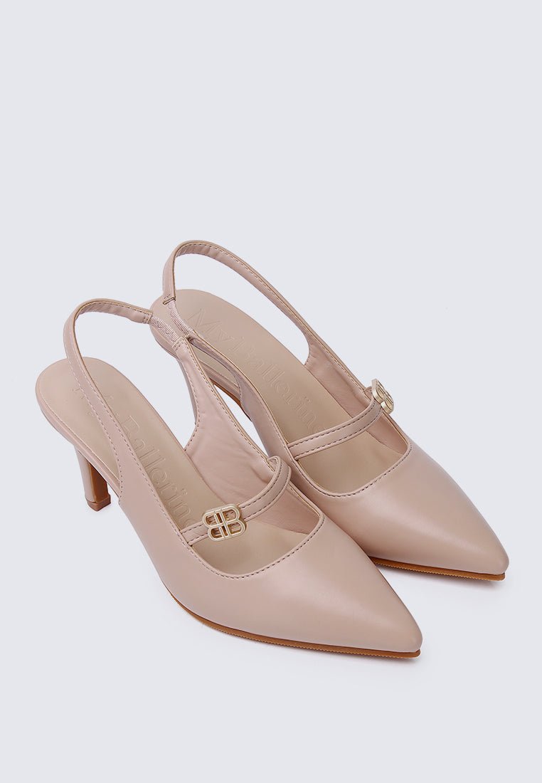 Betty Comfy Heels In Nude Pink - myballerine