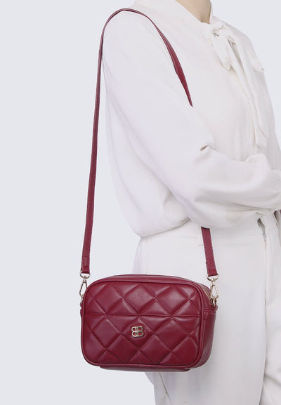 Bianca Shoulder Bag In Burgundy - myballerine