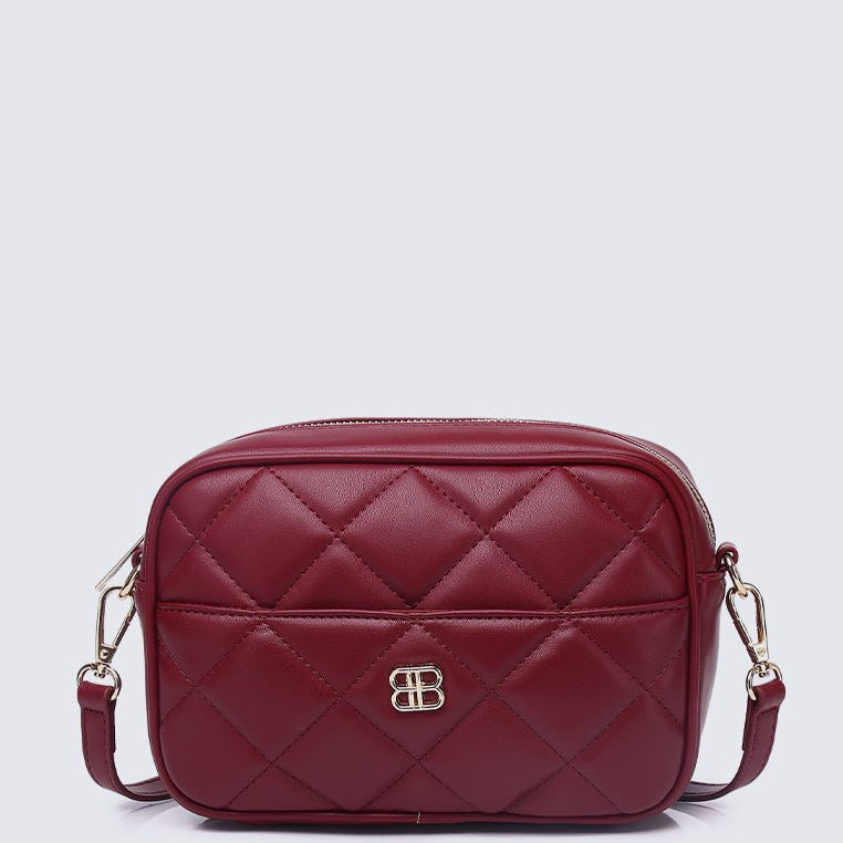 Bianca Shoulder Bag In Burgundy - myballerine