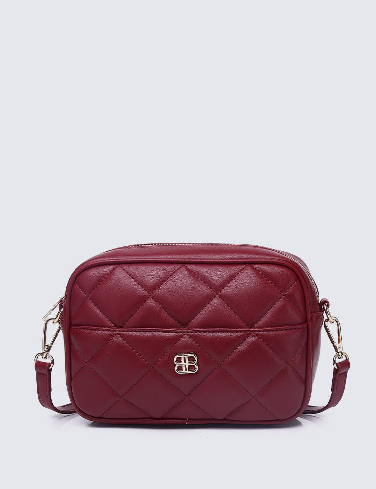 Bianca Shoulder Bag In Burgundy - myballerine