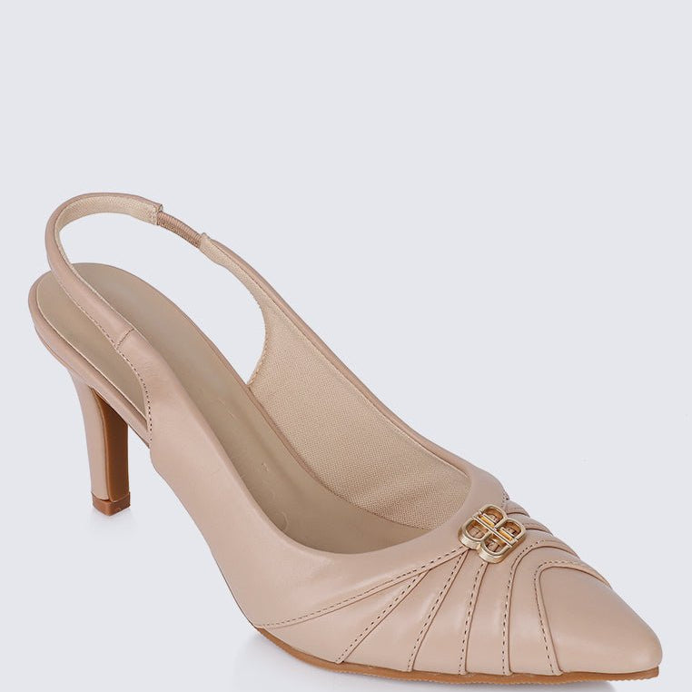 Bovis Comfy Heels In Nude PinkShoes - myballerine