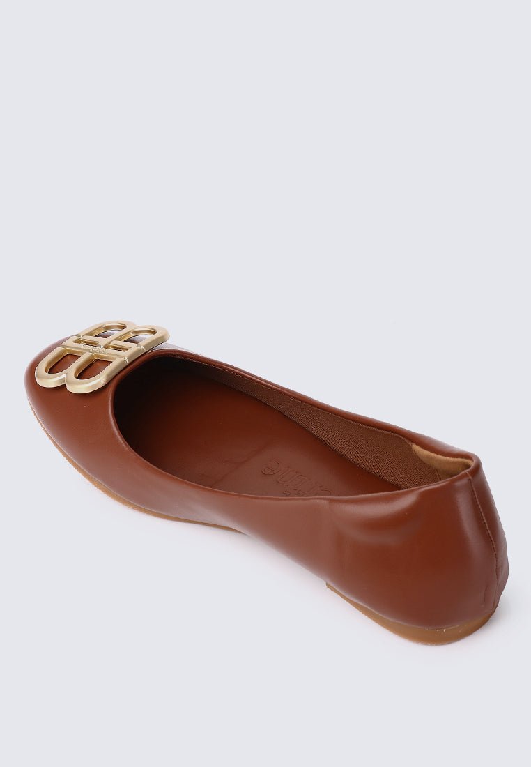 Brenda Comfy Ballerina BrownShoes - myballerine