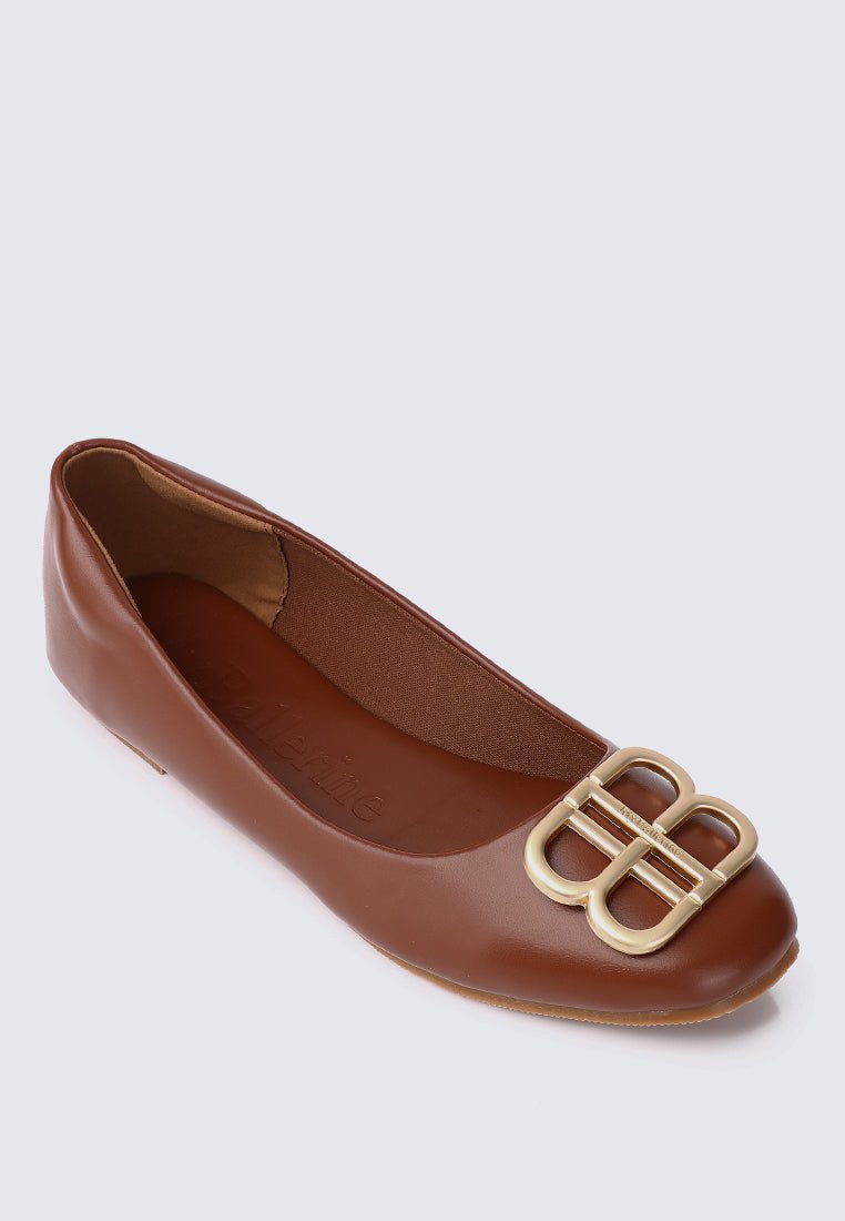 Brenda Comfy Ballerina BrownShoes - myballerine