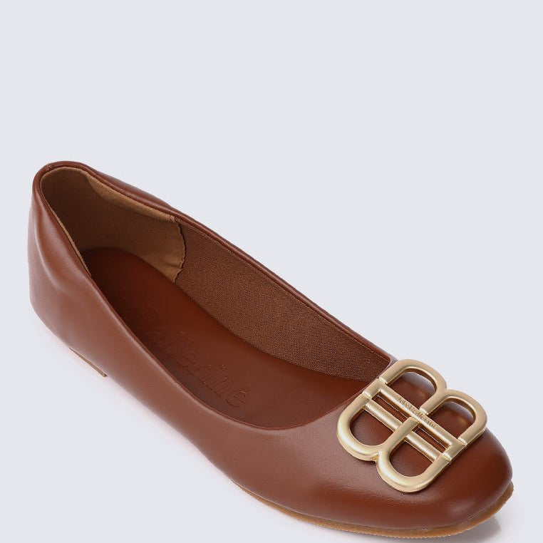 Brenda Comfy Ballerina BrownShoes - myballerine