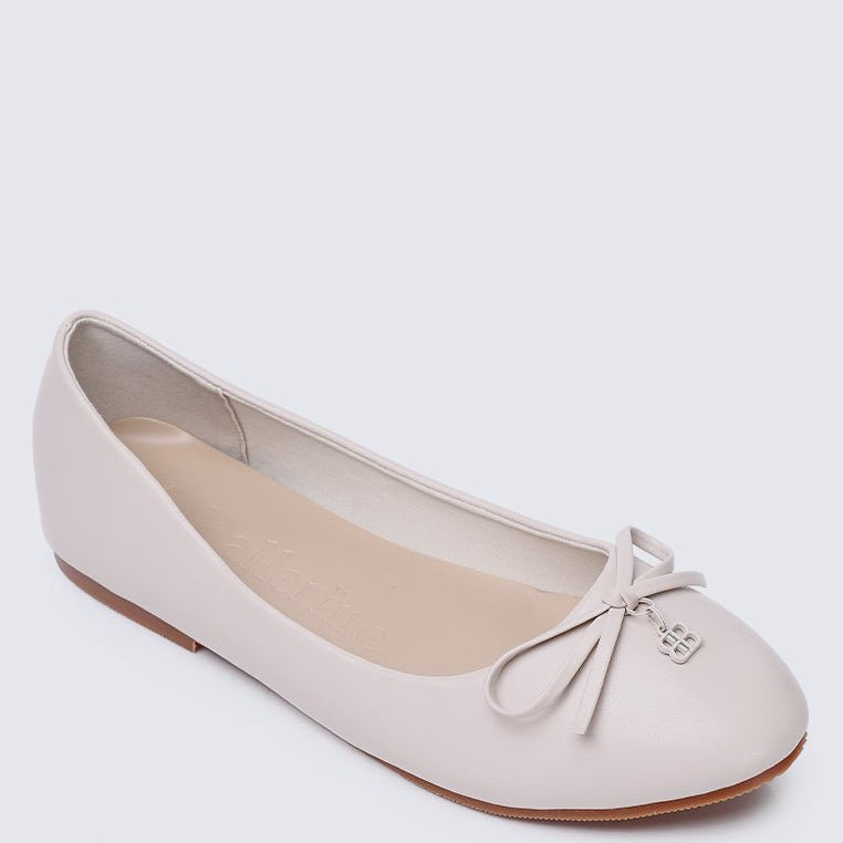 Briony Comfy Ballerina In Beige - myballerine