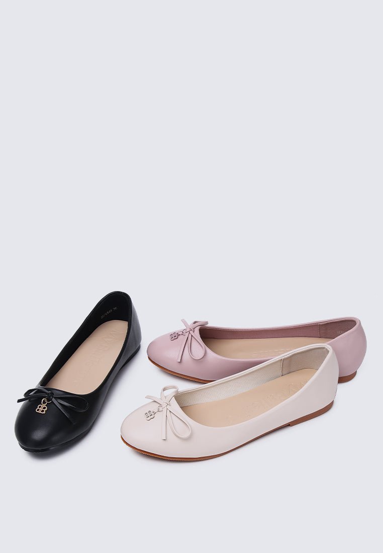 Briony Comfy Ballerina In Beige - myballerine