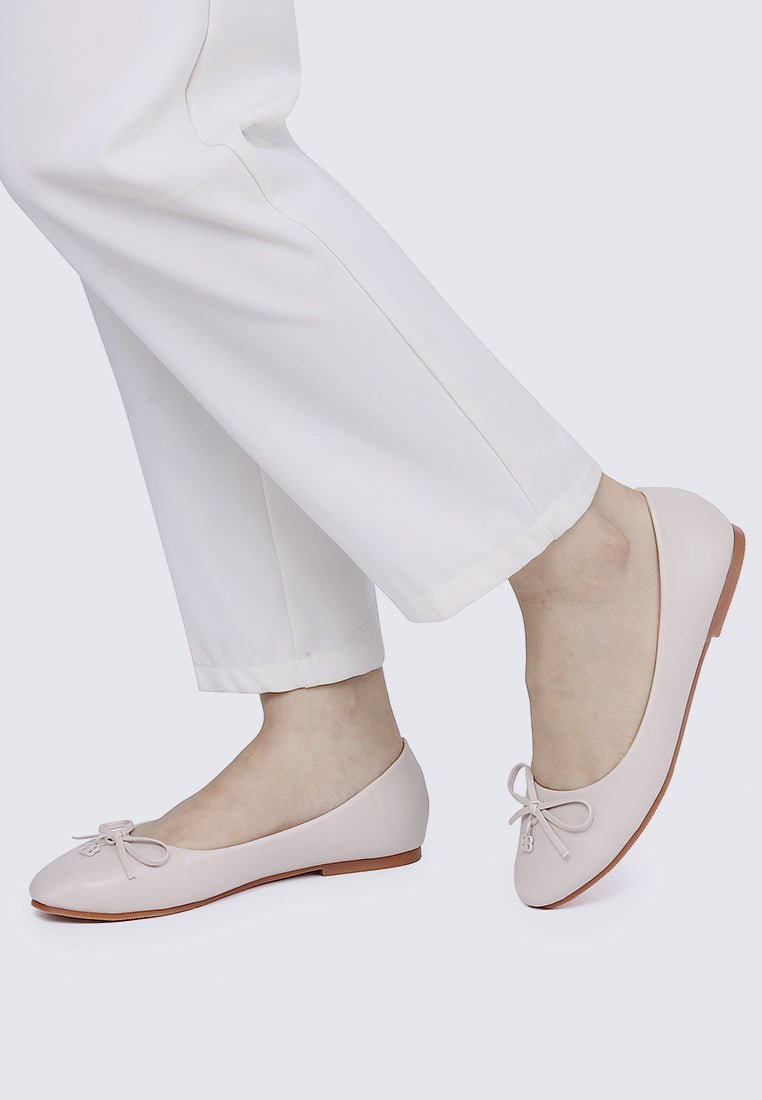 Briony Comfy Ballerina In Beige - myballerine