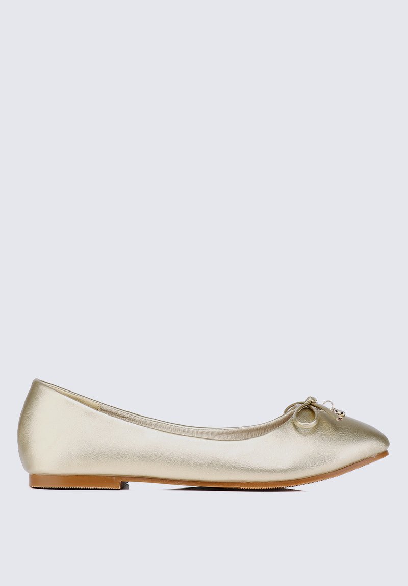 Briony Comfy Ballerina In Gold - myballerine