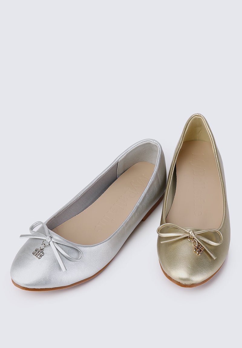 Briony Comfy Ballerina In Gold - myballerine