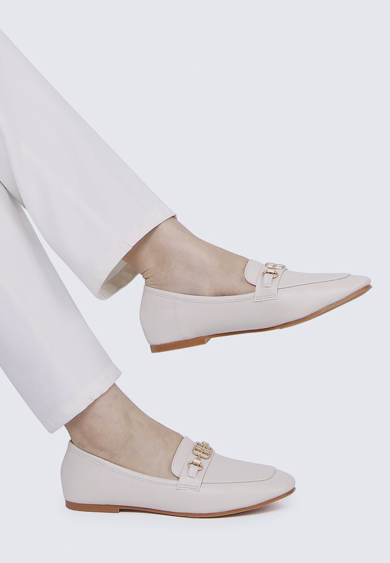 Britt Comfy Loafers In Beige - myballerine